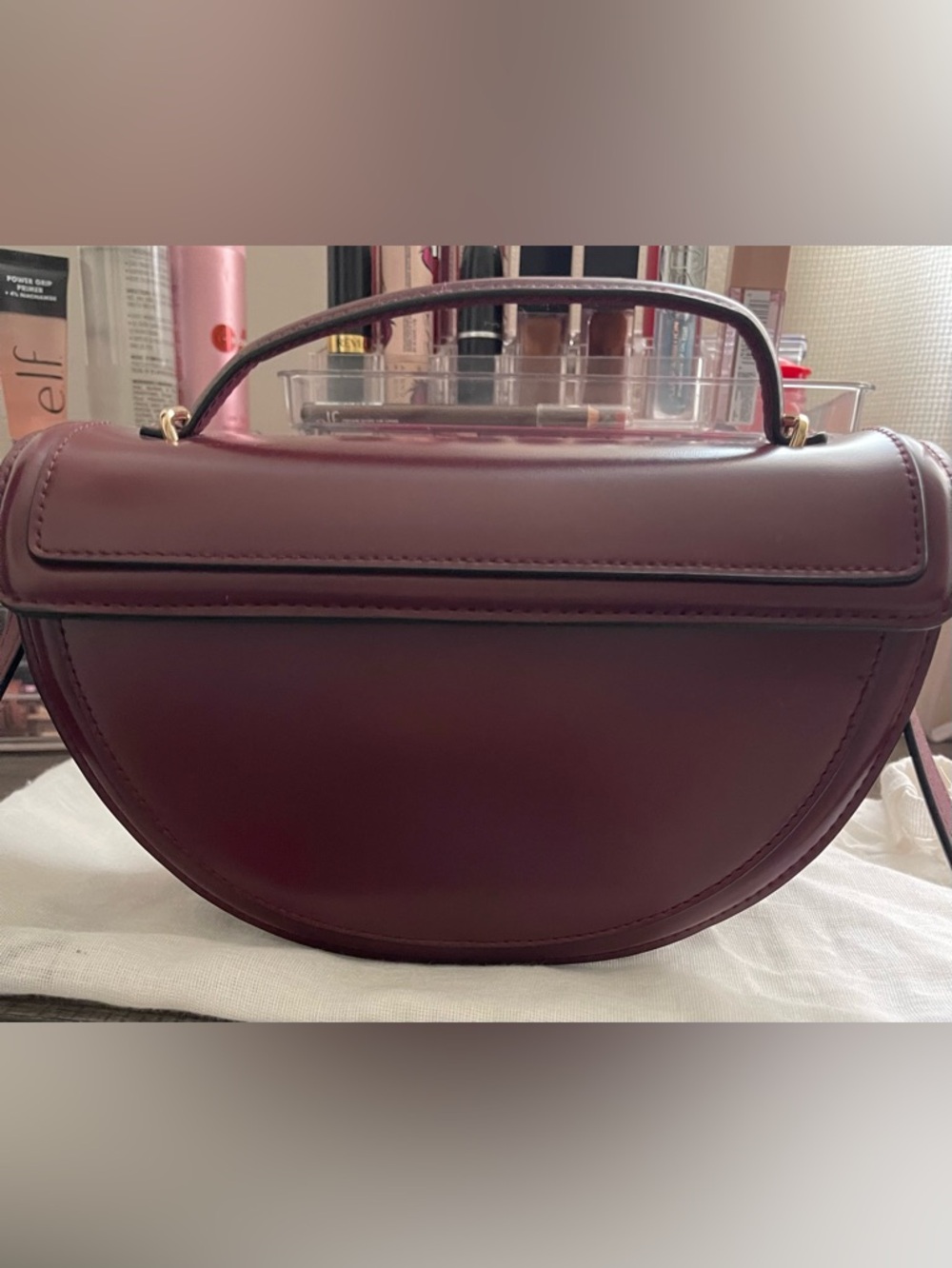 H&M Burgundy Half-Moon Crossbody Bag